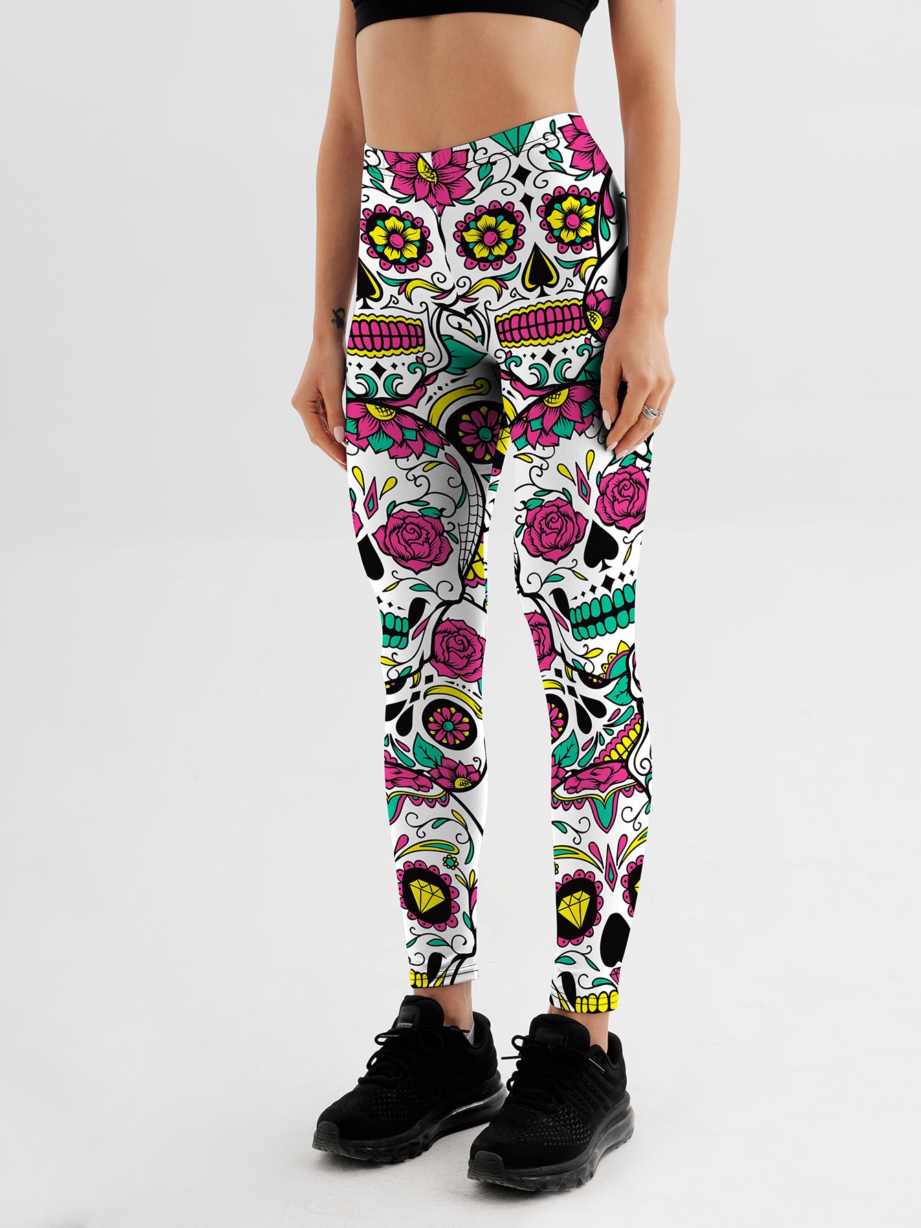 Vivid Sugar Skulls Leggings