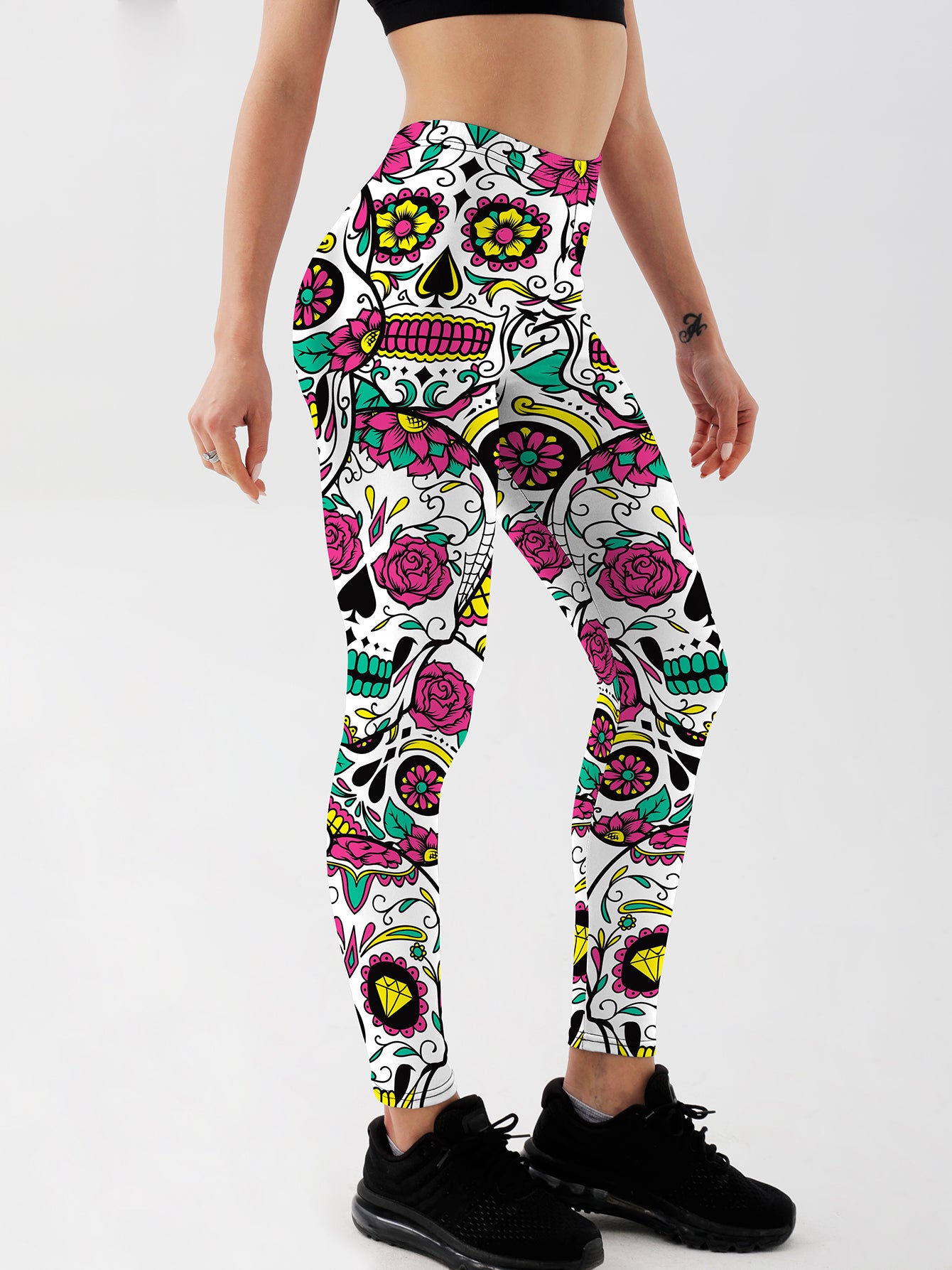 Vivid Sugar Skulls Leggings