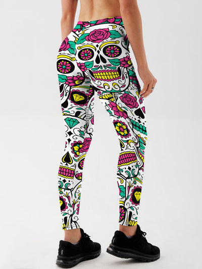 Vivid Sugar Skulls Leggings