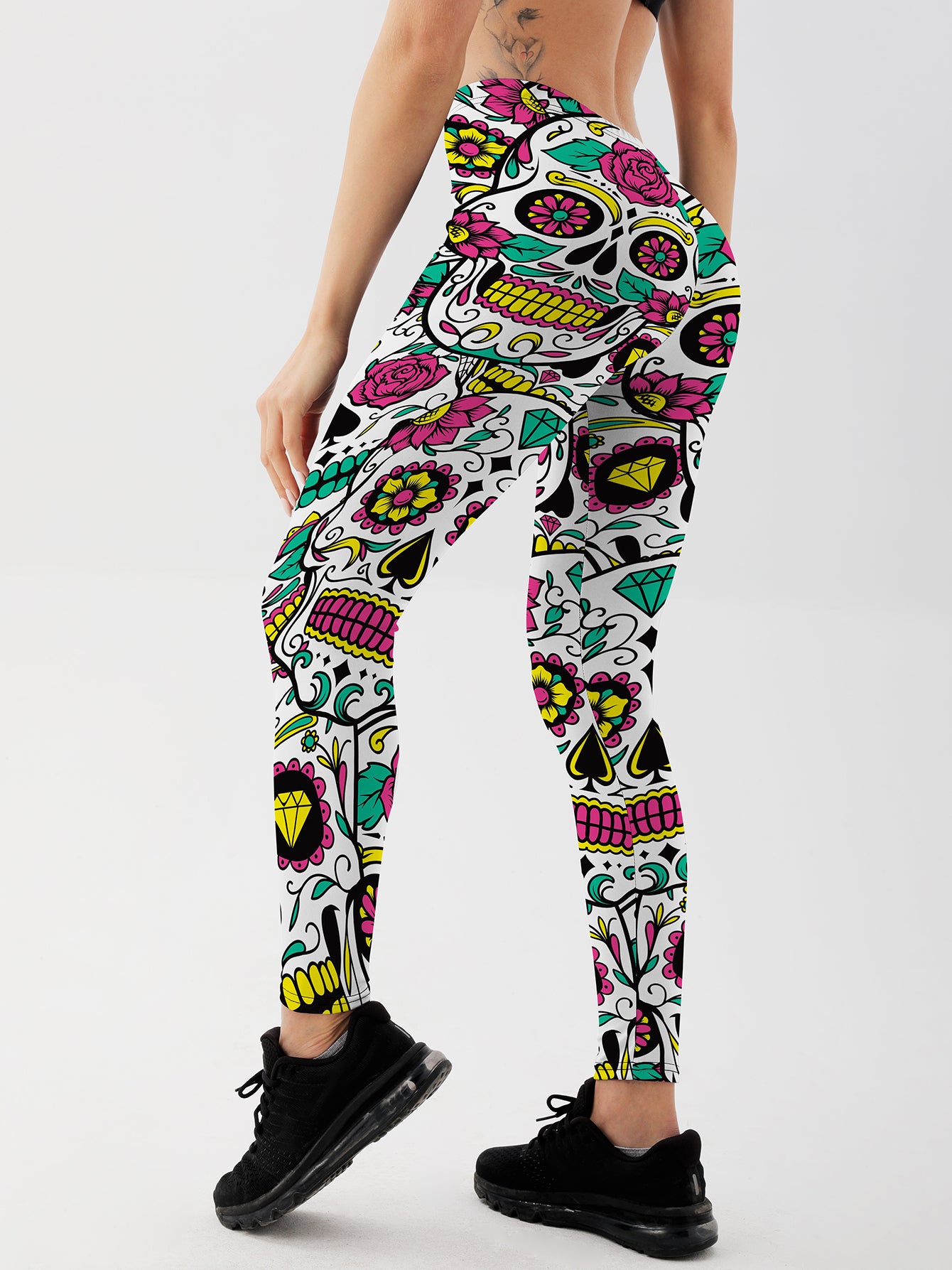 Vivid Sugar Skulls Leggings