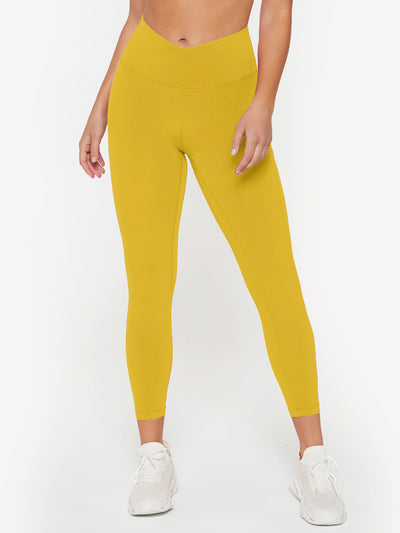 Yellow Cross Waist Leggings