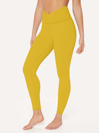 Yellow Cross Waist Leggings