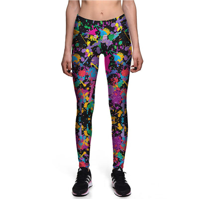 Color Splat Athletic Leggings - Lotus Leggings