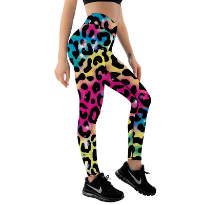 Sparkling Rainbow Leopard Move Leggings