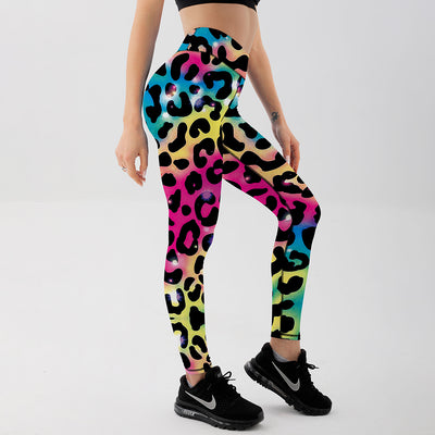 Sparkling Rainbow Leopard Move Leggings