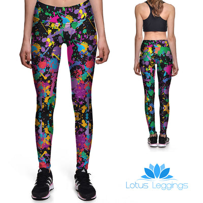 Color Splat Athletic Leggings - Lotus Leggings